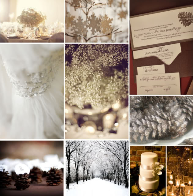Below are some inspiration boards for your Winter Wonderland wedding