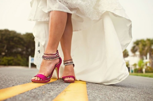 colorful wedding shoes for the bride